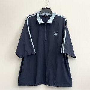 T:  UNC TarHeels Shirt by Level Wear Men XL Blue White 1/2 Zip Short Sleeve